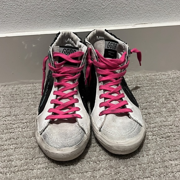 Golden Goose Slides - Pink, Black, White Sequin Sneaker - Picture 2 of 9